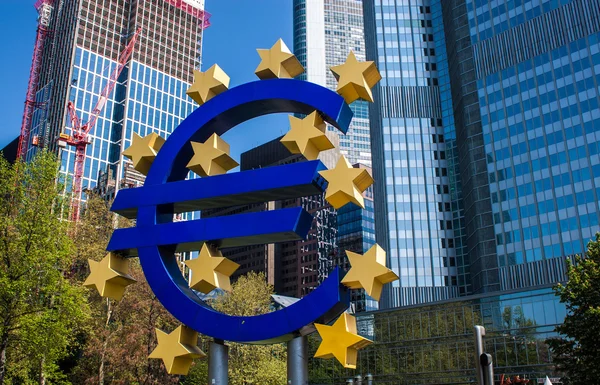Sinal famoso do euro grande — Fotografia de Stock