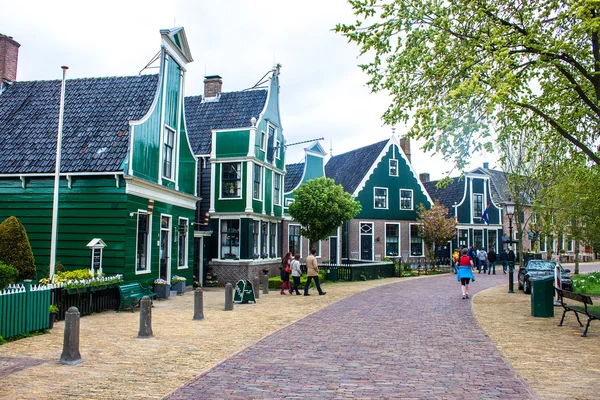 Zaanse Schans'a eski geleneksel evleri — Stok fotoğraf