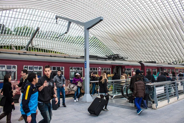 Futuristic Liege-Guillemins railway station — Stock Photo, Image