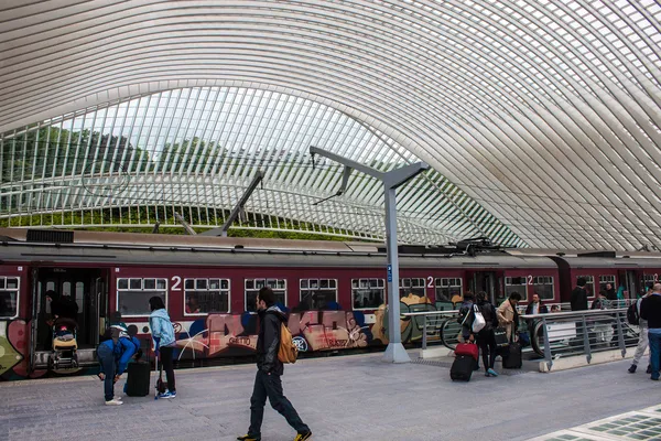 Futuristické Liège guillemins železniční stanice — Stock fotografie