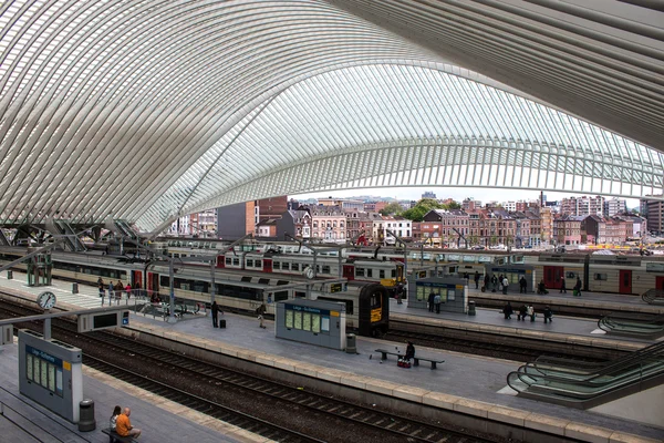 Futuristic Liege-Guillemins railway station — Stock Photo, Image