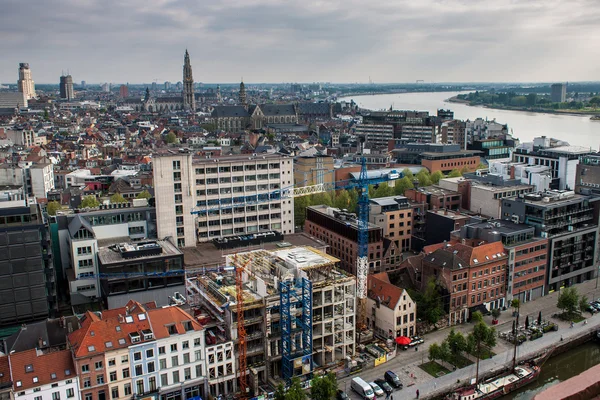 Flygfoto över Antwerpen — Stockfoto