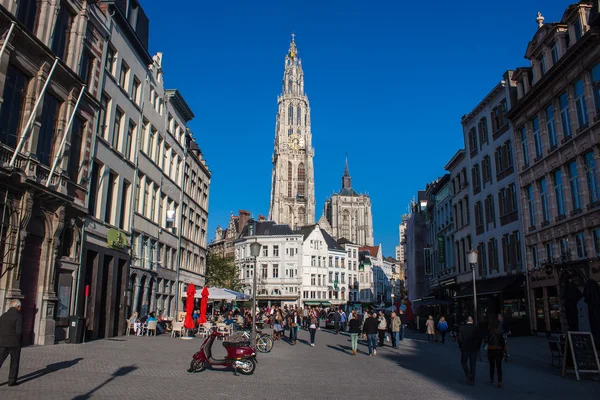 Van onze Lieve Vrouwe kathedraal in Antwerpen — Stockfoto