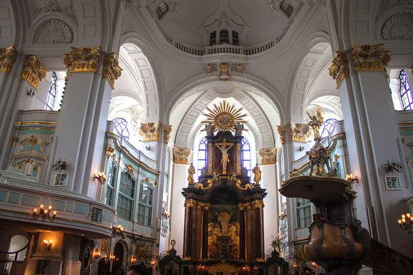 St. michaelis church Hamburg iç — Stok fotoğraf