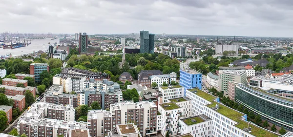 Widok z lotu ptaka na Hamburg — Zdjęcie stockowe