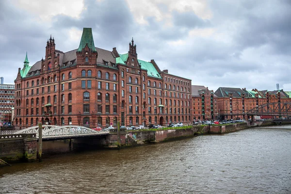 Speicherstadt (quartiere dei magazzini) ad Amburgo — Foto Stock