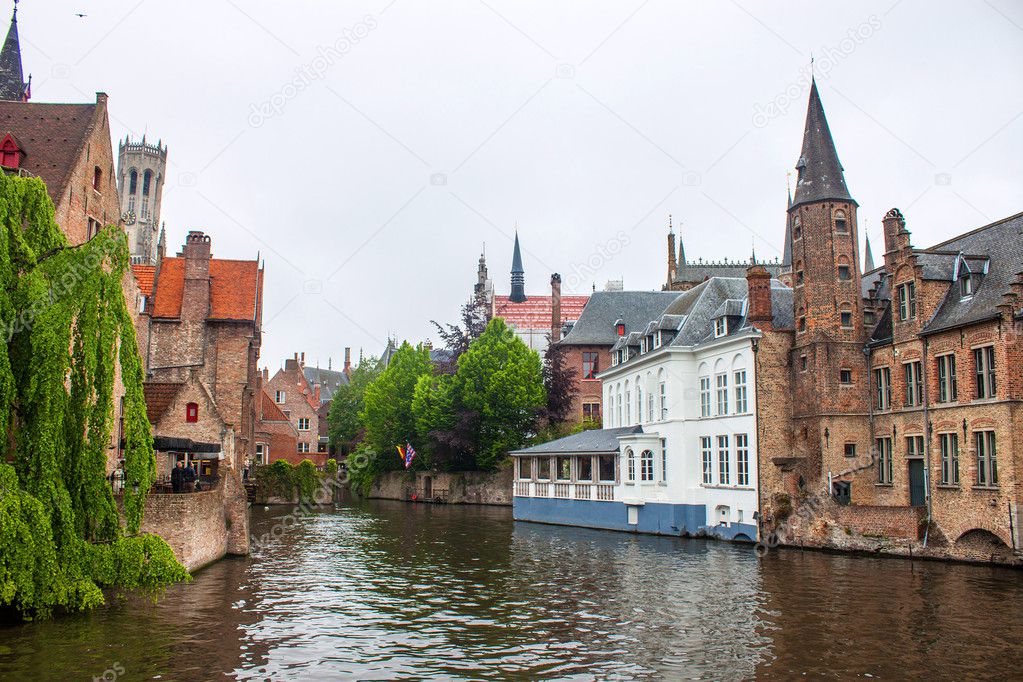 Houses along the canals of Bruges