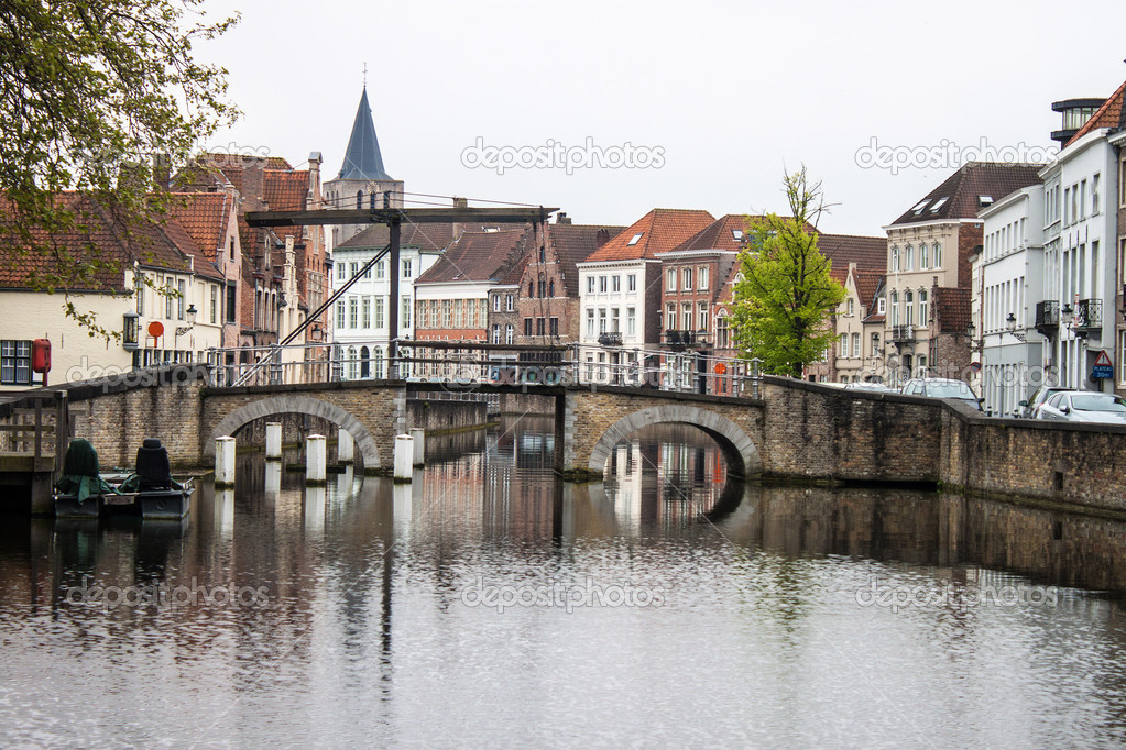 Houses along the canals of Bruges