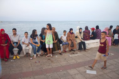 Seaside esplanade in Nador, Morocco clipart