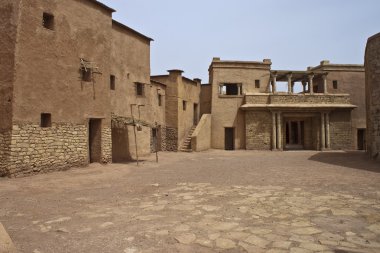 Village in a movie stage in Ouarzazate clipart