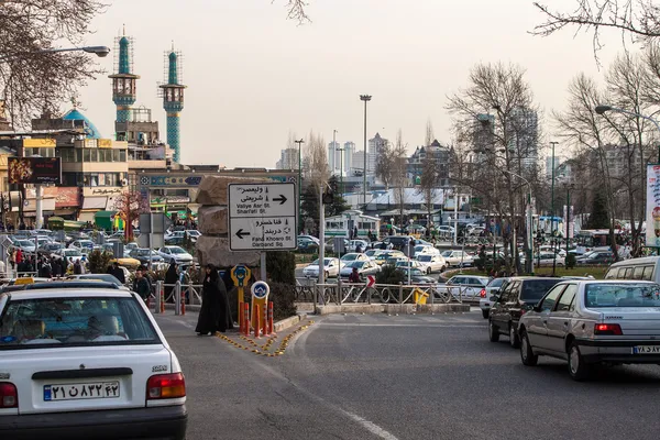 Traffic on Tarjish square  in Tehran — Stock Photo, Image