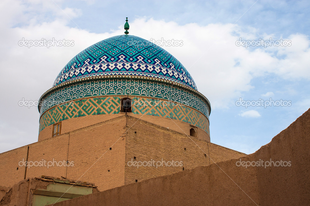 One of traditional adobe buildings in Yazd