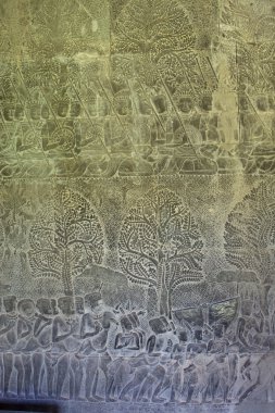 angkor wat duvarlarında antik oymalar
