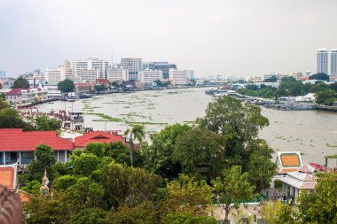 Bangkok chao phraya Nehri'nin görünümü