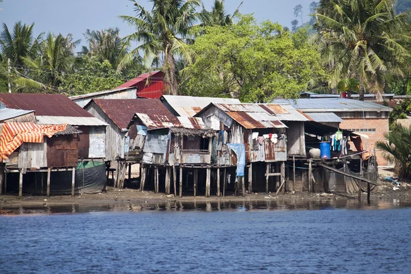 Casas Stilt em Kampot — Fotografia de Stock