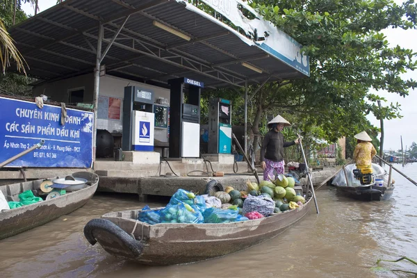 Mercado flotante de Cai Rang — Foto de Stock