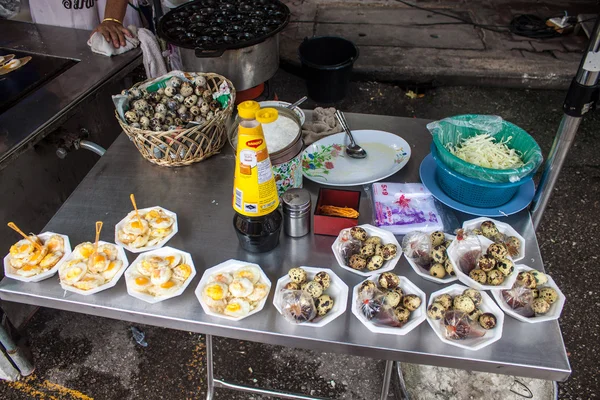 Stall with quail eggs — Stock Photo, Image