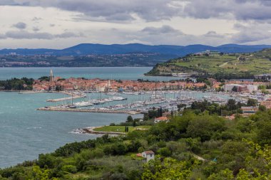 Slovenya marinasıyla Izola manzarası