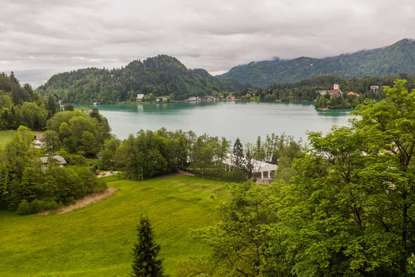 Vista Lago Bled Eslovênia — Fotografia de Stock