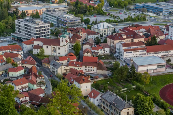 Légi Kilátás Postojna Város Szlovénia — Stock Fotó
