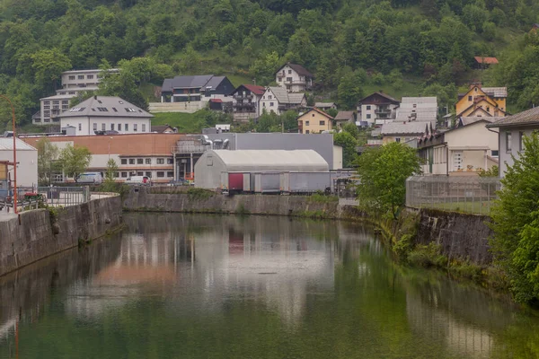 River Idrijca Idrija Slovenia — Stockfoto