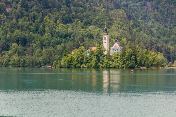 Pilgrimage Church Assumption Maria Bled Lake Slovenia — Foto Stock