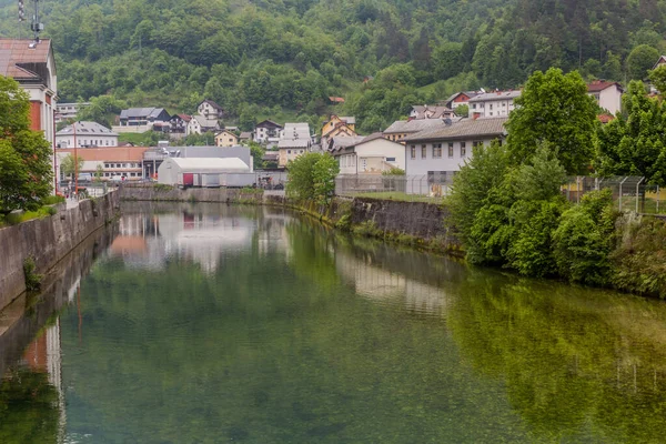 Řeka Idrijca Idriji Slovinsko — Stock fotografie