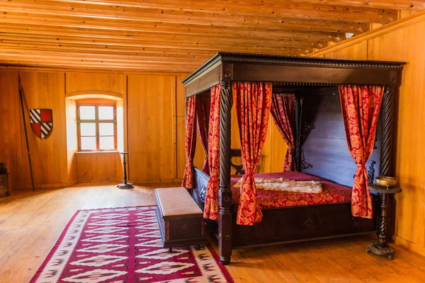 Predjama Slovenia May 2019 Bedroom Predjama Castle Slovenia — 图库照片