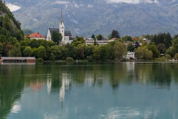 Vista Del Lago Bled Ciudad Bled Eslovenia — Foto de Stock