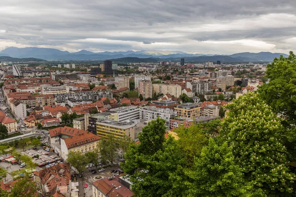 Letecký Pohled Lublaň Slovinsko — Stock fotografie