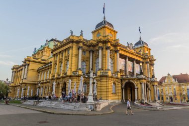 ZAGREB, CROATIA - 14 Haziran 2019: Hırvatistan Ulusal Tiyatrosu Zagreb, Hırvatistan