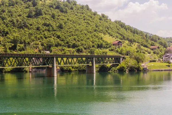Spoorwegbrug Het Meer Van Jablanica Bosnië Herzegovina — Stockfoto