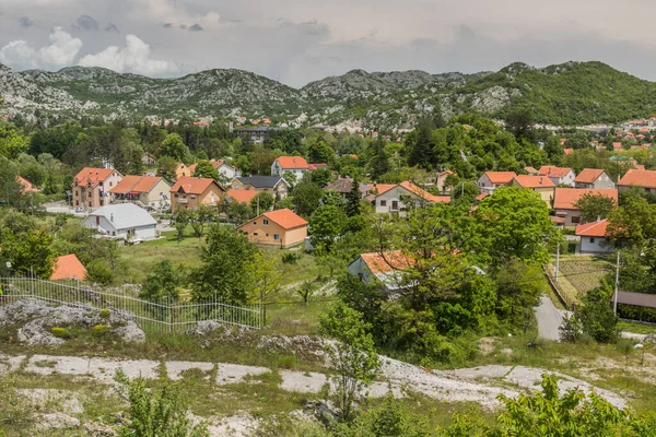 Flygfoto Över Cetinje Montenegro — Stockfoto