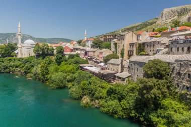 Eski Mostar kasabası. Bosna-Hersek