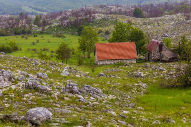 Karadağ 'ın Lovcen milli parkındaki Mali Bostur köyü