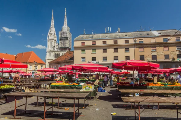Zagreb Croatia Czerwiec 2019 Widok Rynek Dolac Zagrzebiu Chorwacja — Zdjęcie stockowe