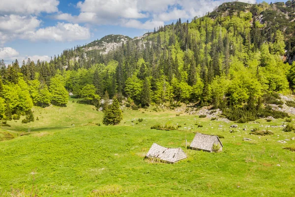 Houten Hutten Het Nationale Park Durmitor Montenegro — Stockfoto