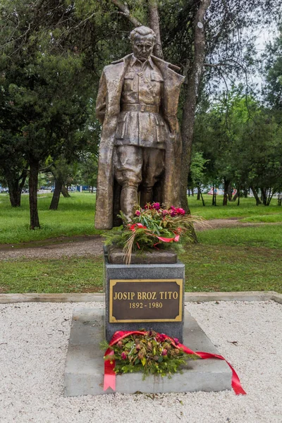 Podgorica Montenegro June 2019 Josip Broz Tito Statue Podgorica Capital — Stock Photo, Image