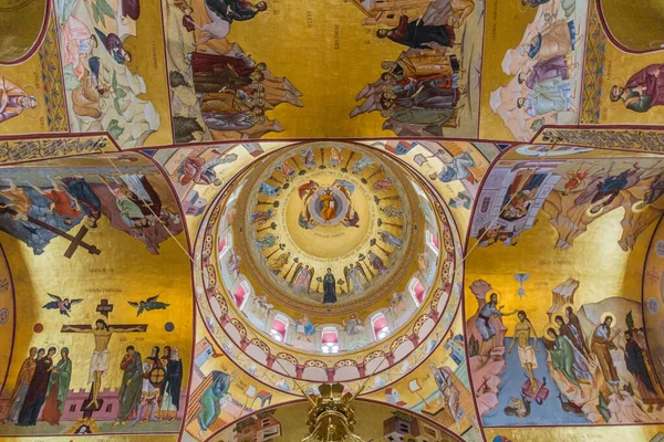 Podgorica Montenegro June 2019 Frescoes Cathedral Resurrection Christ Podgorica Capital — Stock Photo, Image