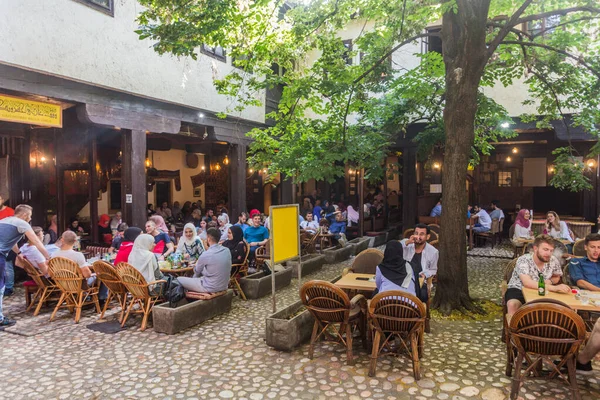 Sarajevo Bosnia Herzegovina Juni 2019 Openlucht Café Bascarsija Disctrict Van — Stockfoto