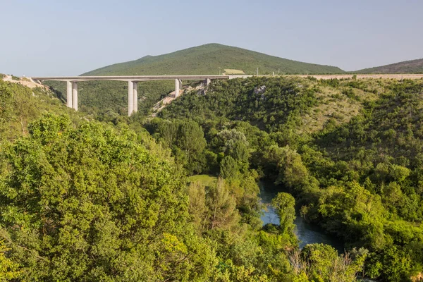 Motorway Bridge Trebizat River Kravica Waterfalls Bosnia Herzegovina — ストック写真