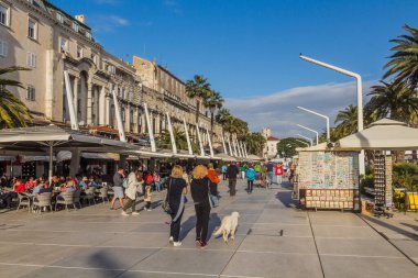SPLIT, CROATIA - MAY 28, 2019: Seaside promenade in Split, Croatia