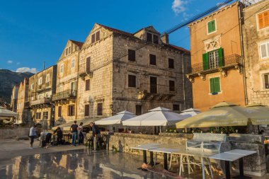 KORCULA, CROATIA - MAY 29, 2019: Stone houses in Korcula town, Croatia