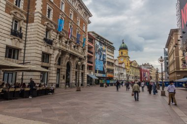 RIJEKA, CROATIA - MAY 23, 2019: Korzo pedestrian street in Rijeka, Croatia