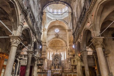 SIBENIK, CROATIA - MAY 25, 2019: Cathedral of Saint James in Sibenik, Croatia