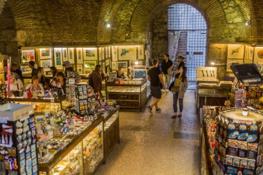 SPLIT, CROATIA - MAY 28, 2019: View of Diocletian's Cellars in Split, Croatia