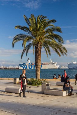 SPLIT, CROATIA - MAY 28, 2019: Seaside promenade in Split, Croatia