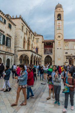 DUBROVNIK, CROATIA - MAY 31, 2019: Crowds of tourists at Stradun street in the old town of Dubrovnik, Croatia