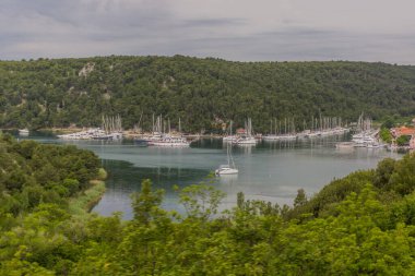 Boats in Skradin marina, Croatia