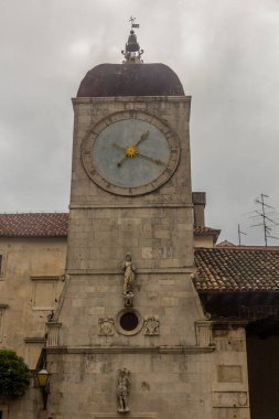 Clock tower in the old town of Trogir, Croatia